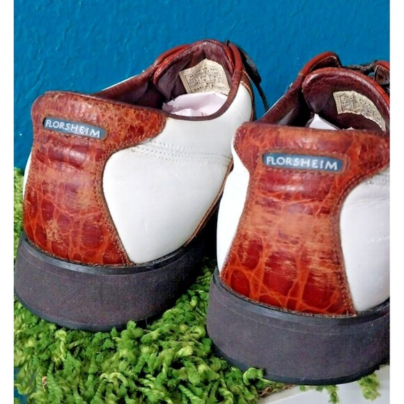 Florsheim Spikeless White/Brown Magneforce Golf Shoes Size 9.5 Men's - Picture 6 of 11
